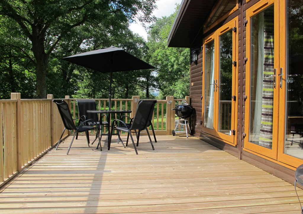 Decking Outide Luxury Lake District Lodge